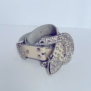 Rhinestone Belt-Genuine Leather. Studded Belt Western Style Bling Belt